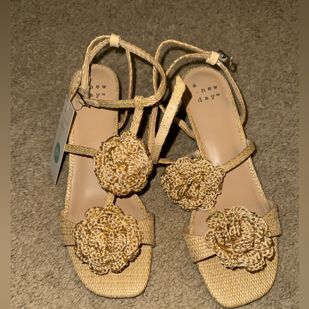 Target A New Day Gold Floral Sandals